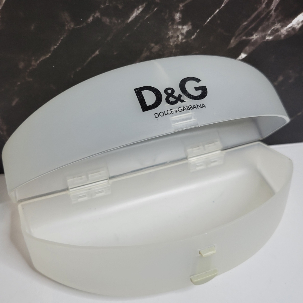 Unisex,Dolce & Gabbana Frosted White Eyewear Case, Oversized